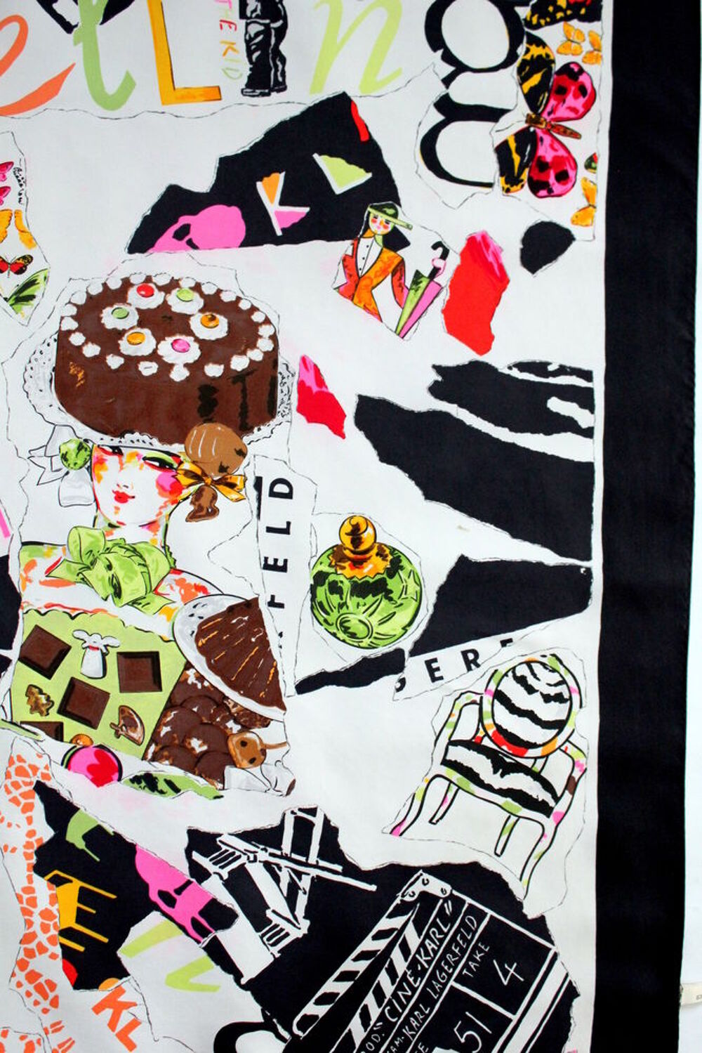 Foulard soie Sun Moon KARL LAGERFELD 1994 Vêtements