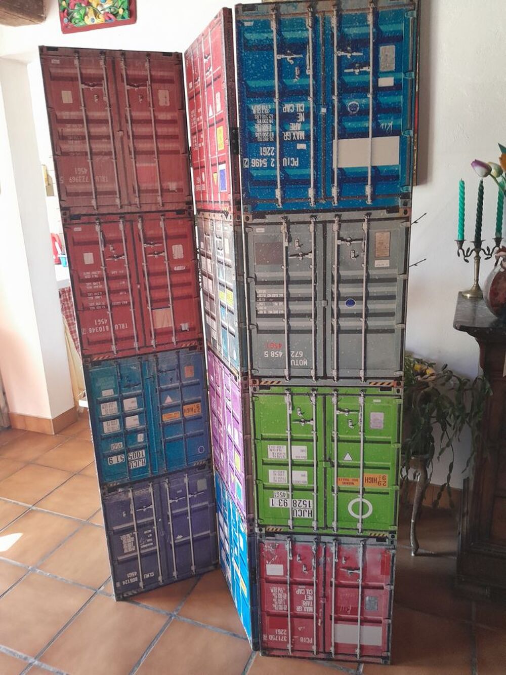 Paravent 180 x 40 cm Décoration