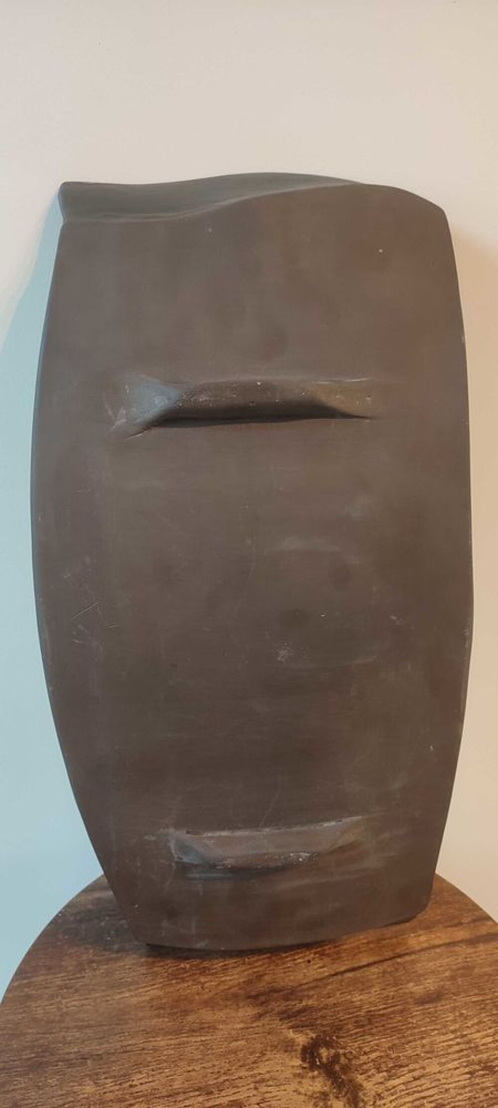 Grande coupe sign&eacute;e en gr&egrave;s d'atelier fran&ccedil;ais ann&eacute;es 60-70 