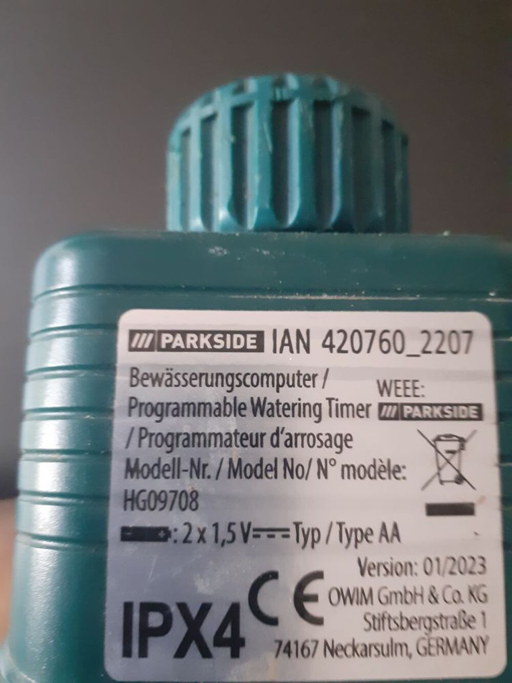 programmateur parkside Jardin