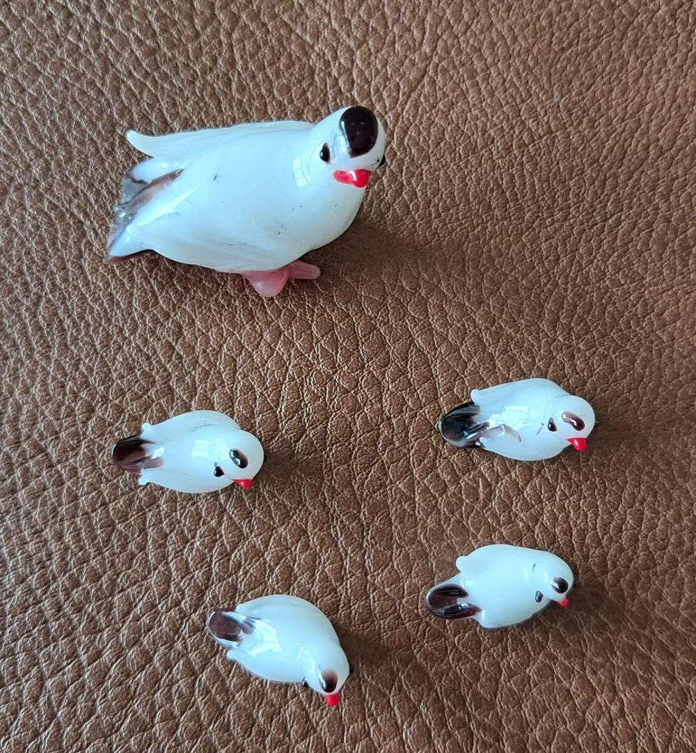 lot de 10 animaux miniatures en p&acirc;te de verre pigeon chien Décoration