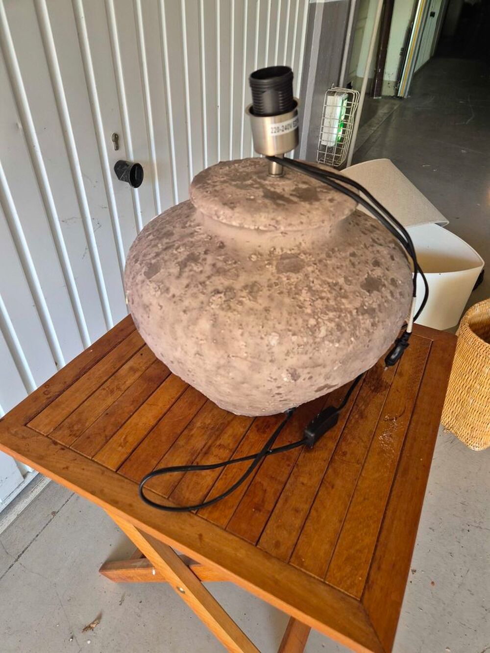 lampe gris pierre volcanic Décoration