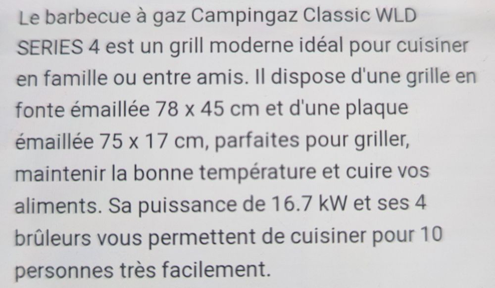 Barbecue &agrave; gaz Campingaz s&eacute;ries CLASS WLD Jardin