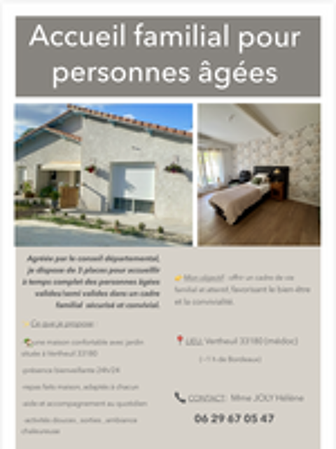   Accueil familial pour personnes âgées  