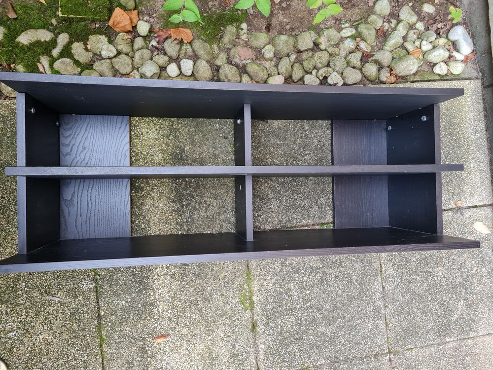 Meuble TV Ikea en bois - brun fonc&eacute;/noir - roulettes dispo Meubles