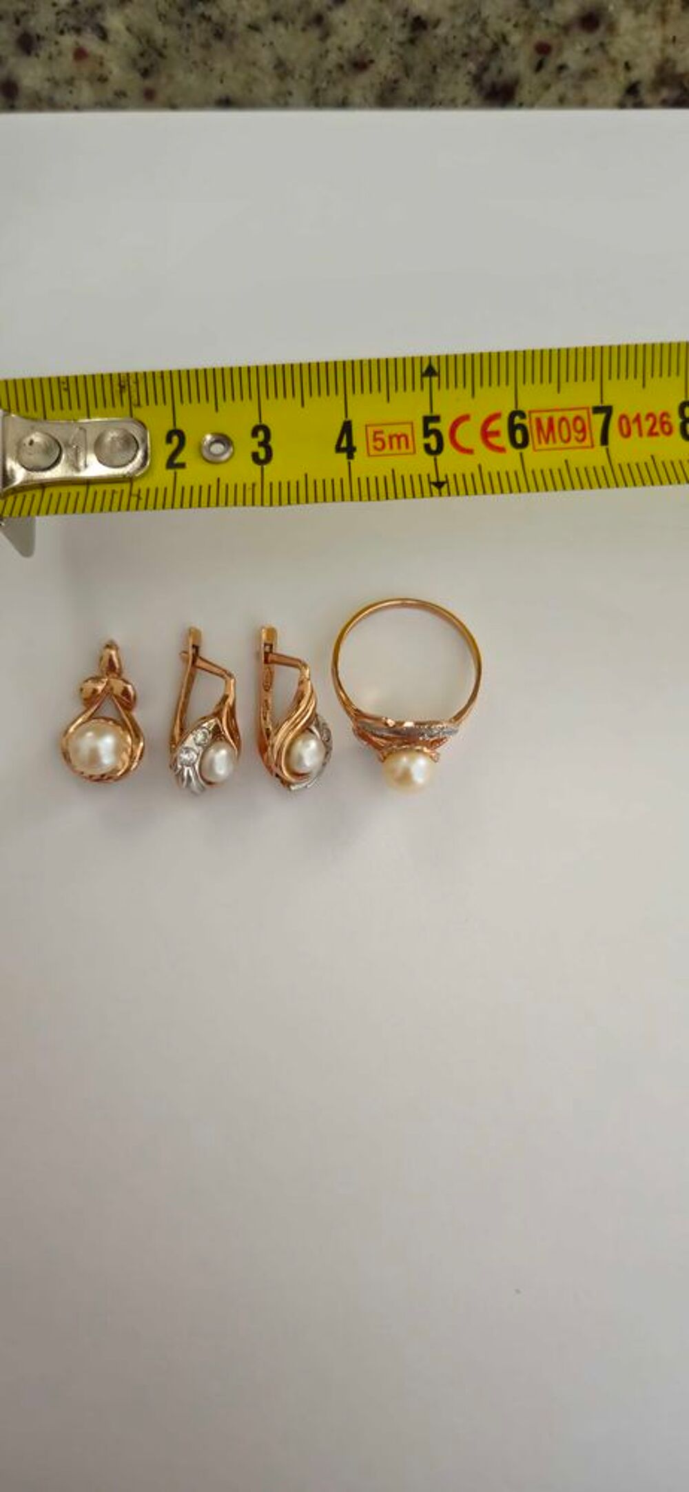 Parure compl&egrave;te en or rose 14K (585) Bijoux et montres