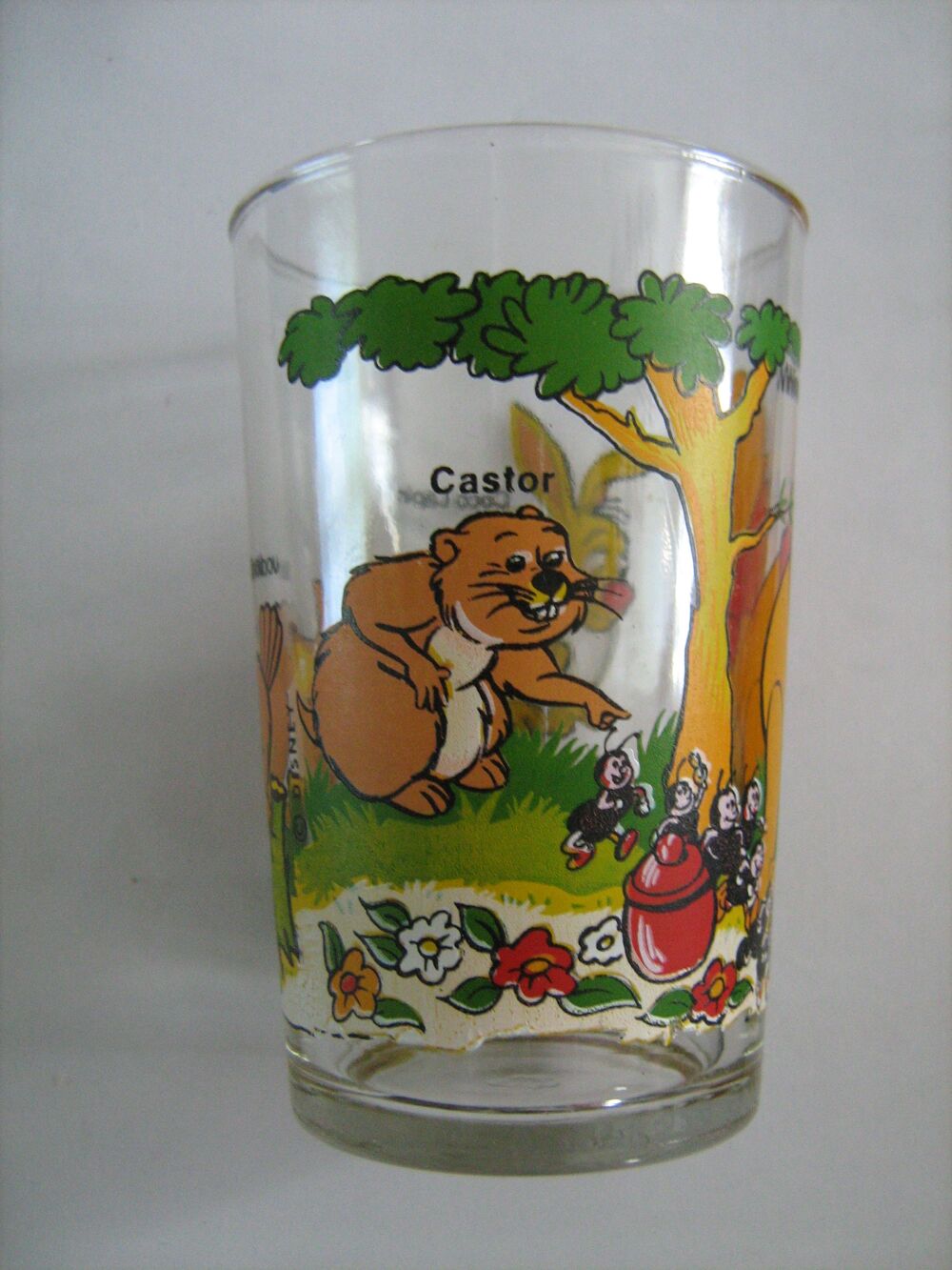 VERRE A MOUTARDE PUBLICITAIRE DECORE BD TV WINNIE L'OURSON 
