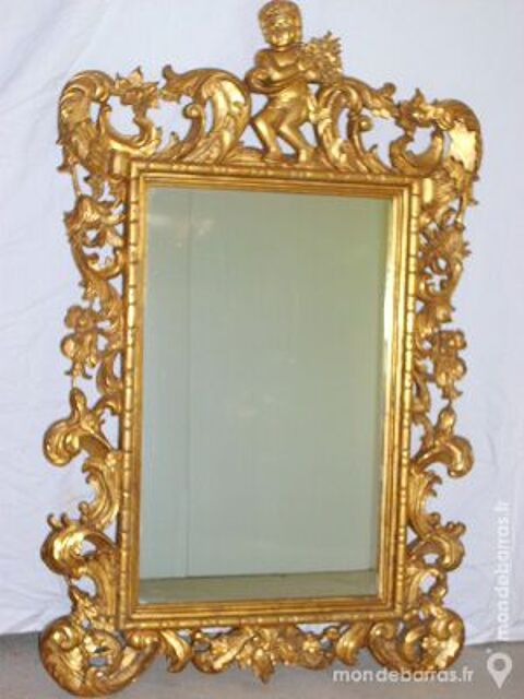 Miroir, bois sculpté doré, à décor de Putto 750 Perpignan (66)