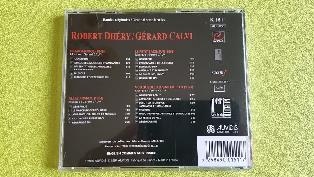 ROBERT DH&Eacute;RY / G&Eacute;RARD CALVI CD et vinyles