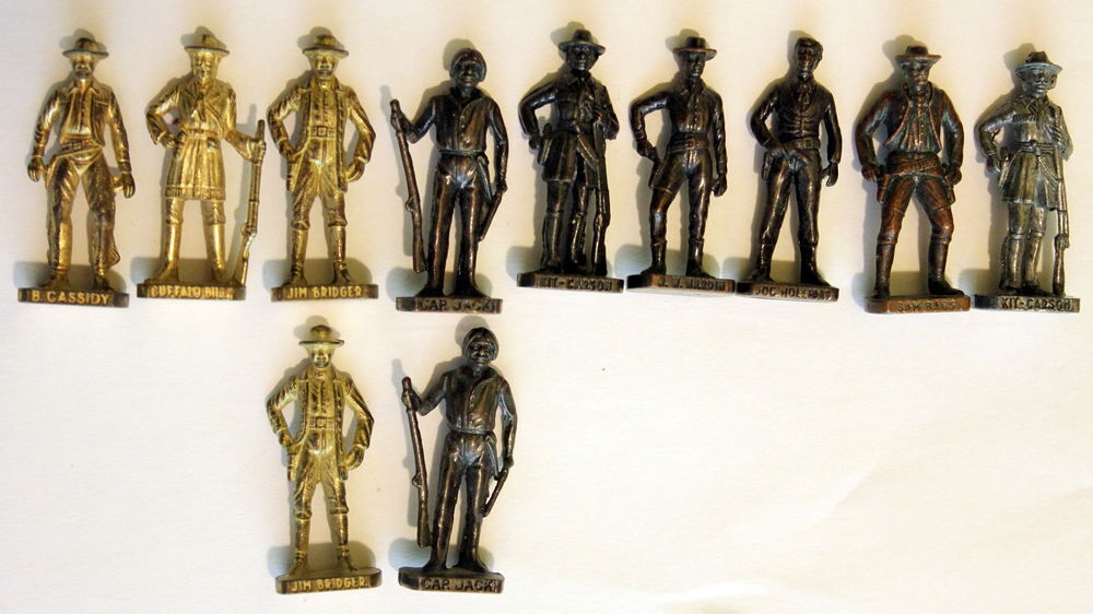 Figurines m&eacute;tal cowboys KINDER Vintage
5 euros pi&egrave;ce 
