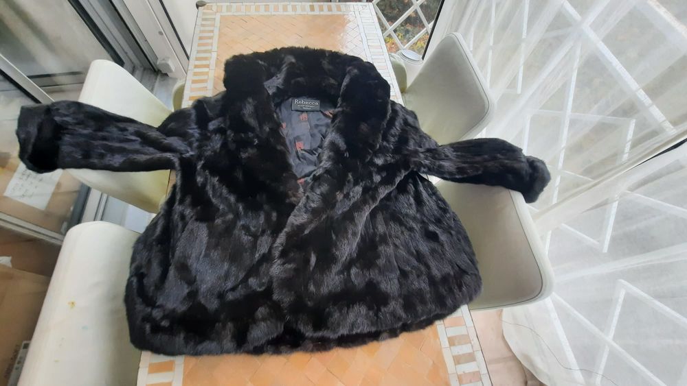 Veste en vison noir Vêtements