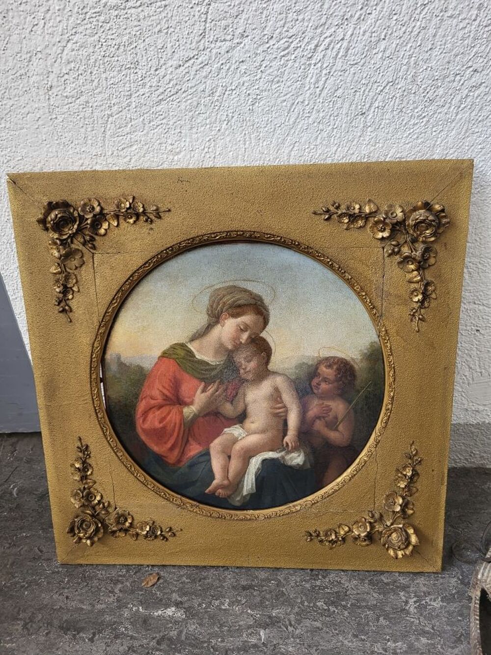 tableau de la Vierge et l'enfant avec saint Gabriel Décoration