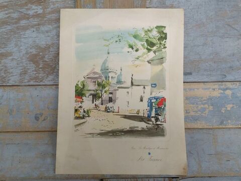 Menu Air France Vol Caracas Paris 1954 Paris Montmartre 0 Loches (37)