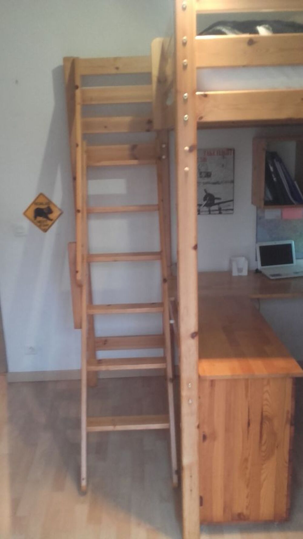 Lit mezzanine 2 places + bureau Meubles