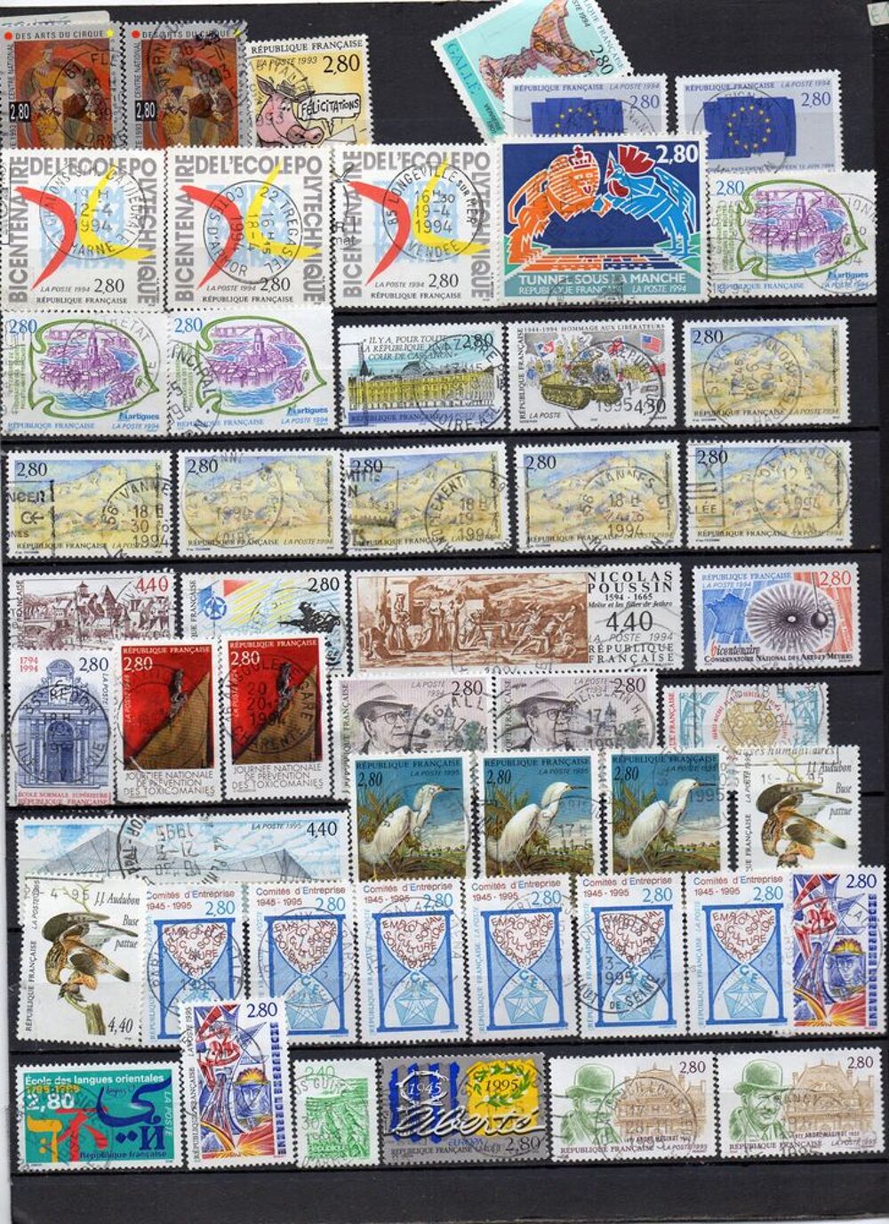 lot:32/ timbres de france oblit&eacute;ration ronde de l'ann&eacute;e 