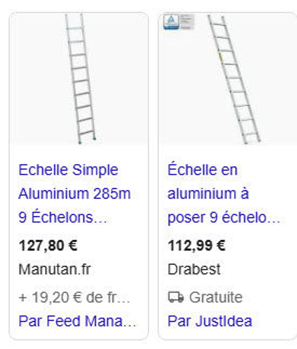 Echelle 1 X 9 Marches sur un seul plan Bricolage