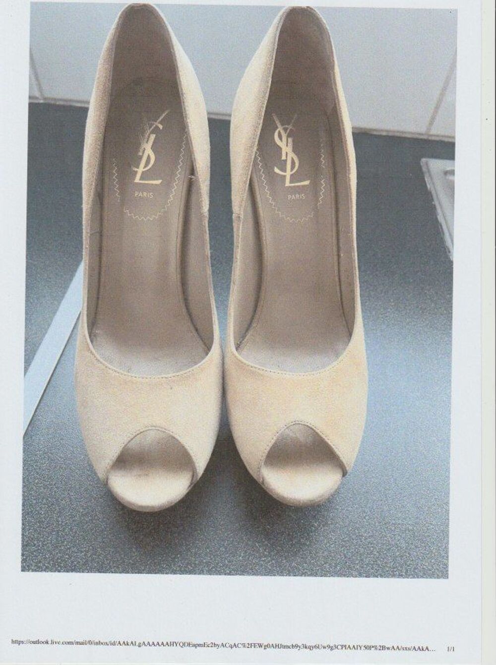chaussures Yves St Laurent beige en daim Chaussures