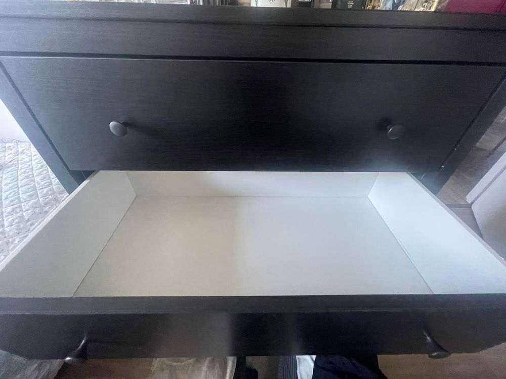 Commode IKEA KOPPANG 3 tiroirs brun noir 90x83 cm ? Tr&egrave;s bon Meubles