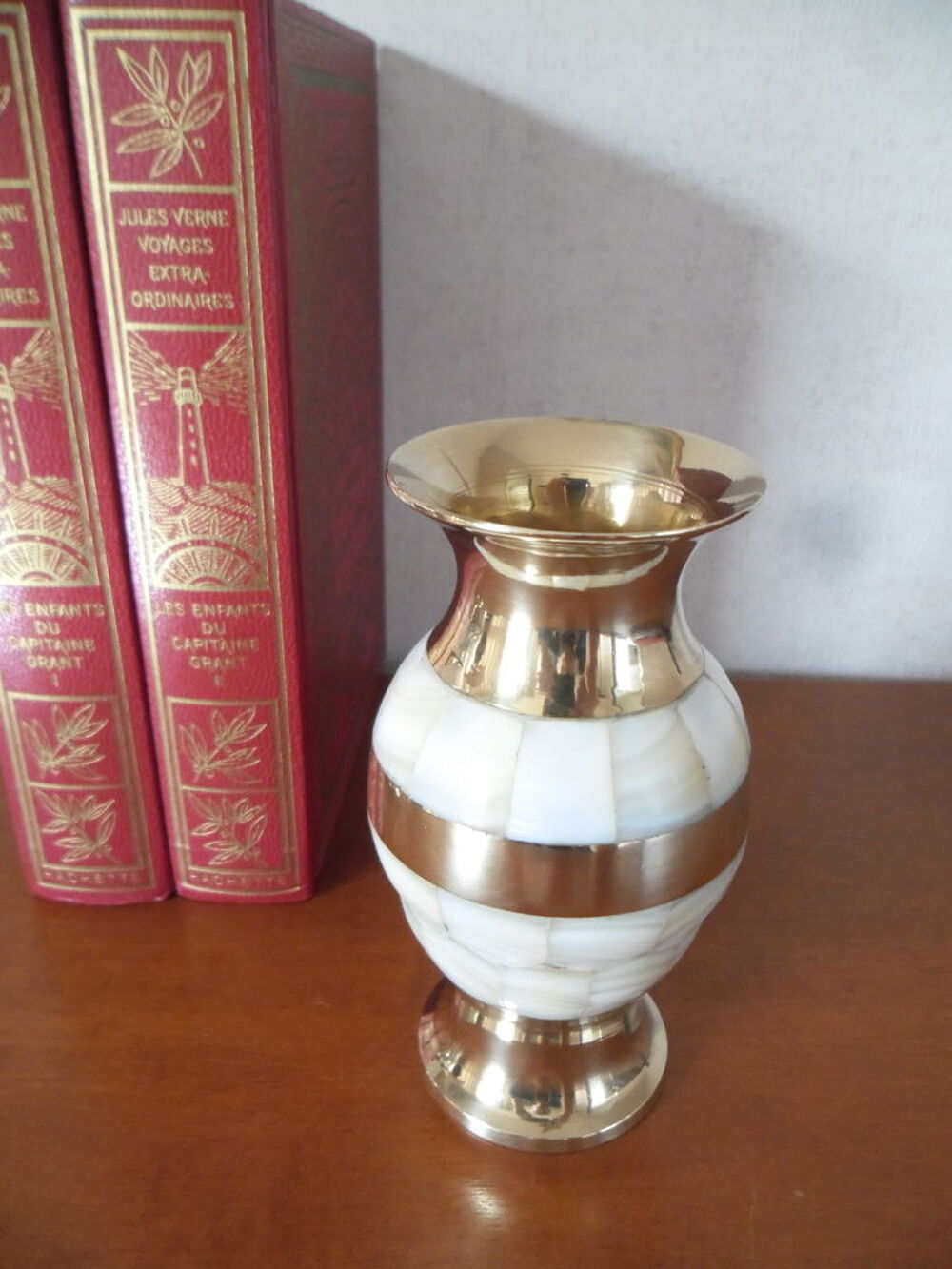 Vase nacre et laiton, vintage chic Décoration