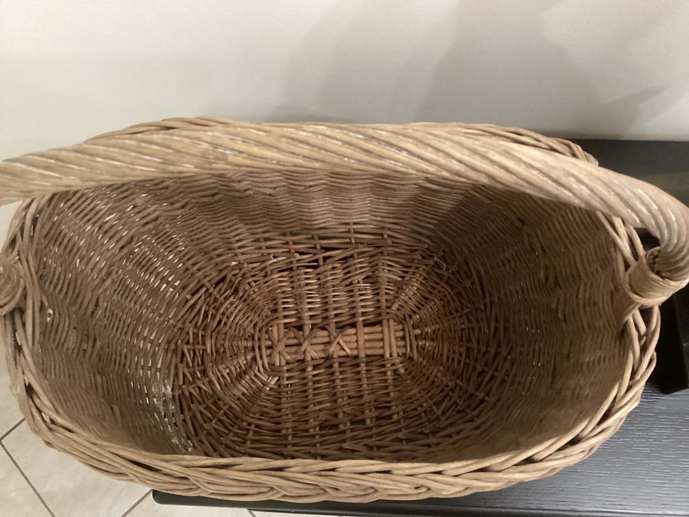 Panier vintage en Osier 1950 Décoration