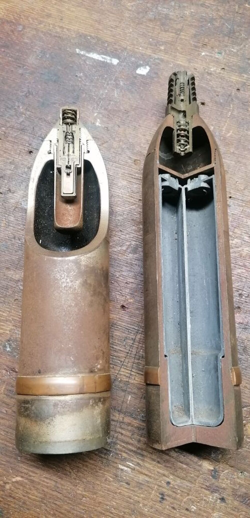 2 obus militaire de canon 75mm poimus WW1 WW2 