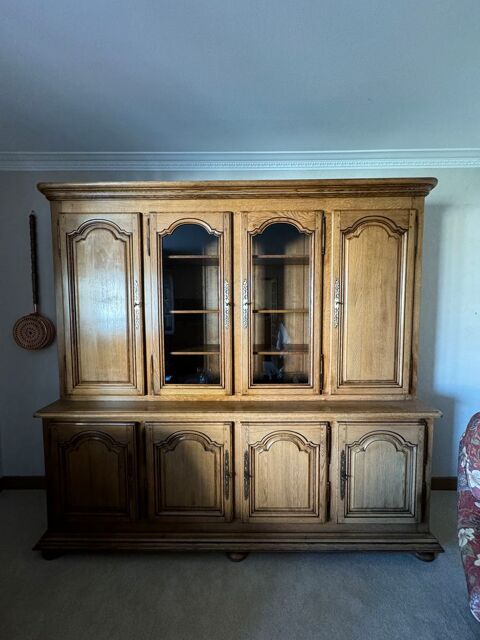 Grand meuble de salon en chne massif ? couleur miel 120 Troyes (10)