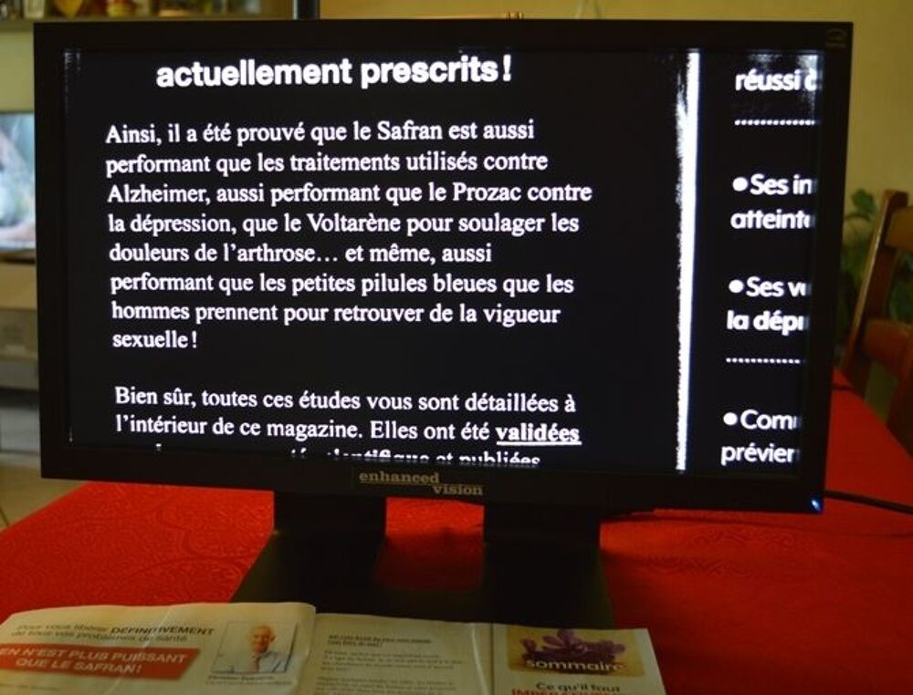 T&eacute;l&eacute;agrandisseur pour personne mal voyante Photos/Video/TV