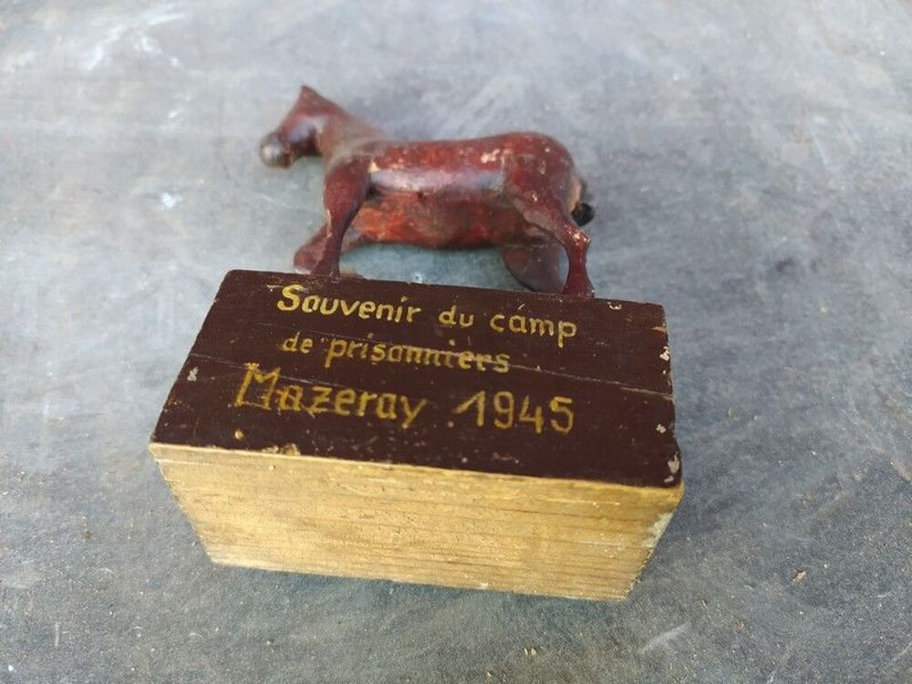 Cheval Sculpture Bois Prisonniers Mazeray Guerre 39-45 WW2 