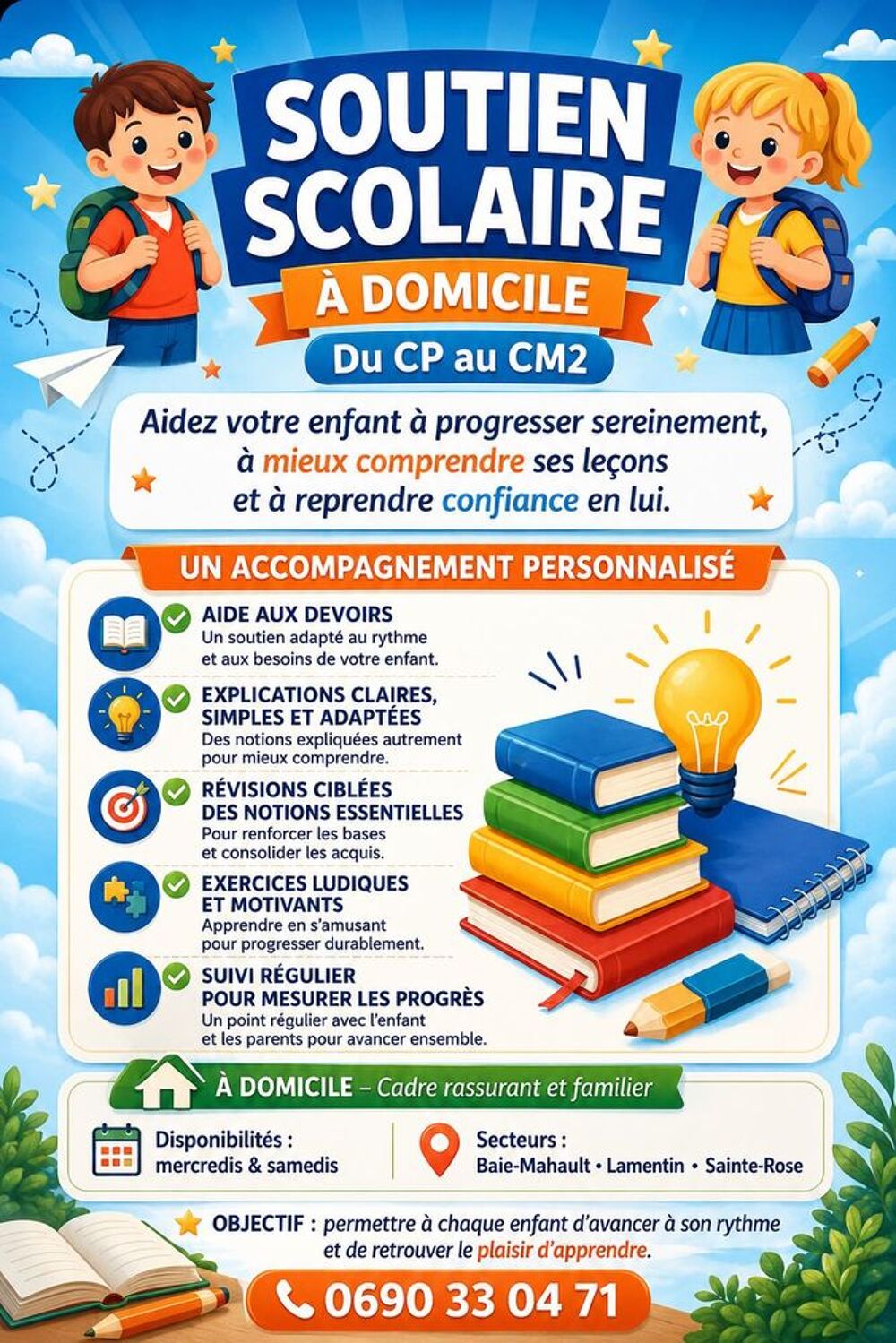   Soutien scolaire à  domicile CP-CM2 
