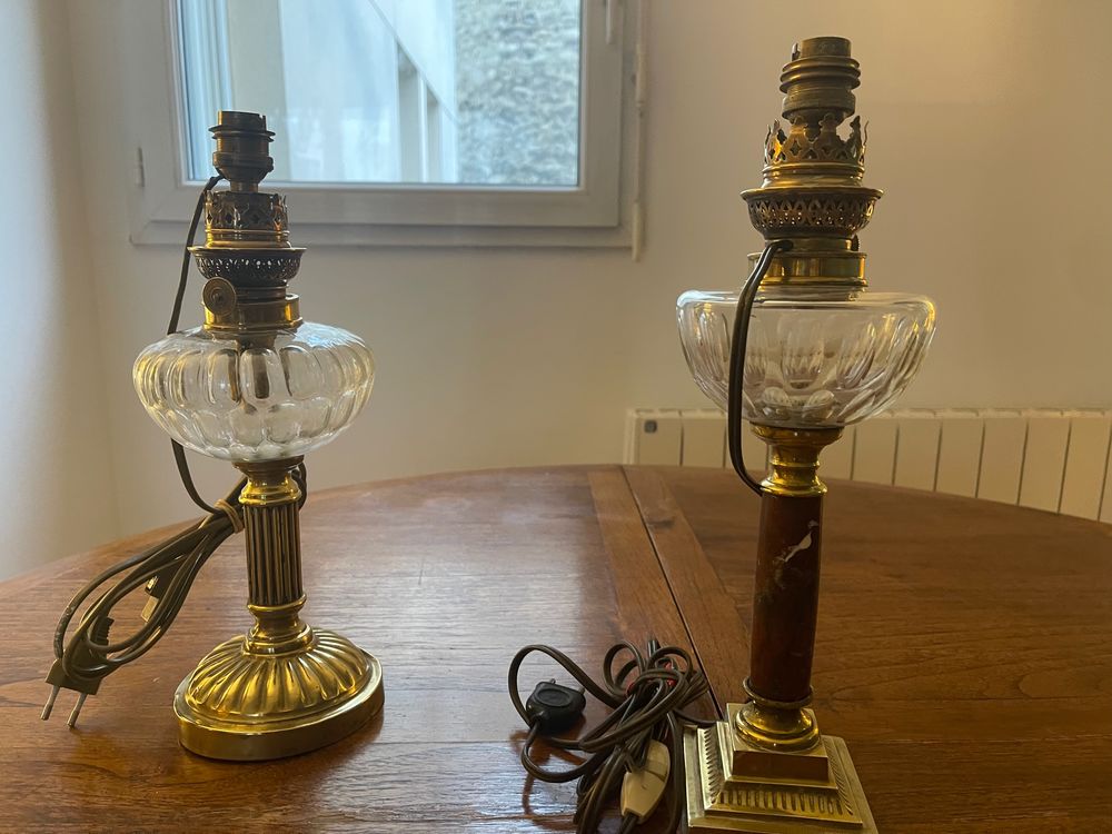 Lampe &agrave; p&eacute;trole 19e convertie &eacute;lectrique Décoration