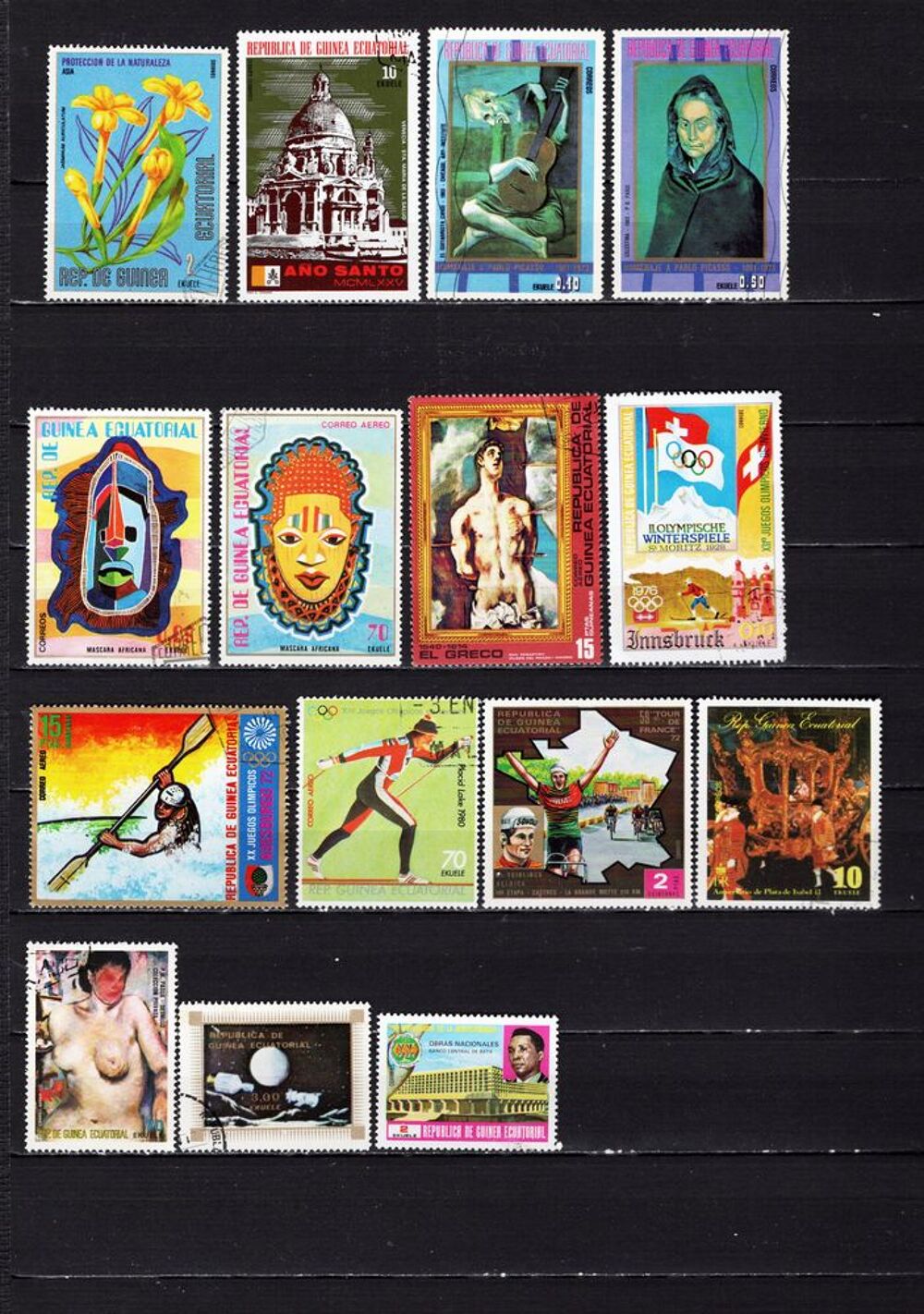 lot de 24 timbres de GUINEES 