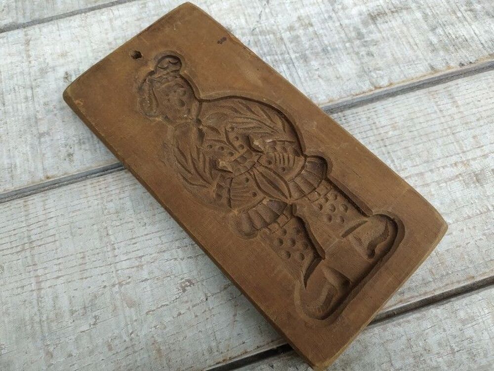 Ancien Moule &agrave; Biscuit Sp&eacute;culos en Bois Décoration