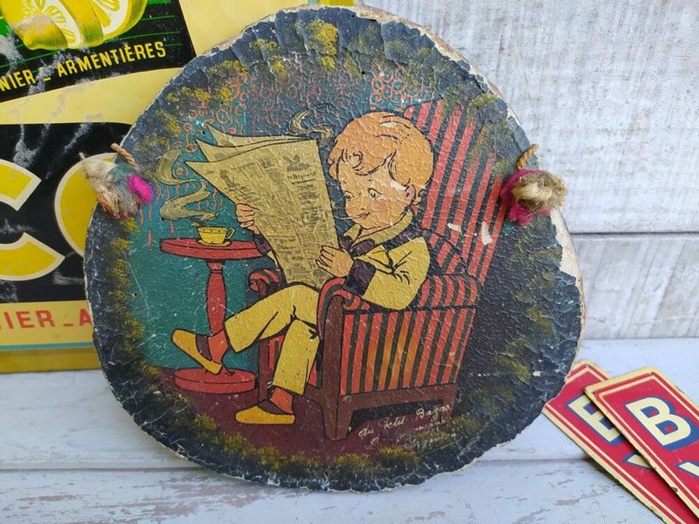 Publicit&eacute; Litho sur Bois Enfant Au Petit Bazar Argenton 
