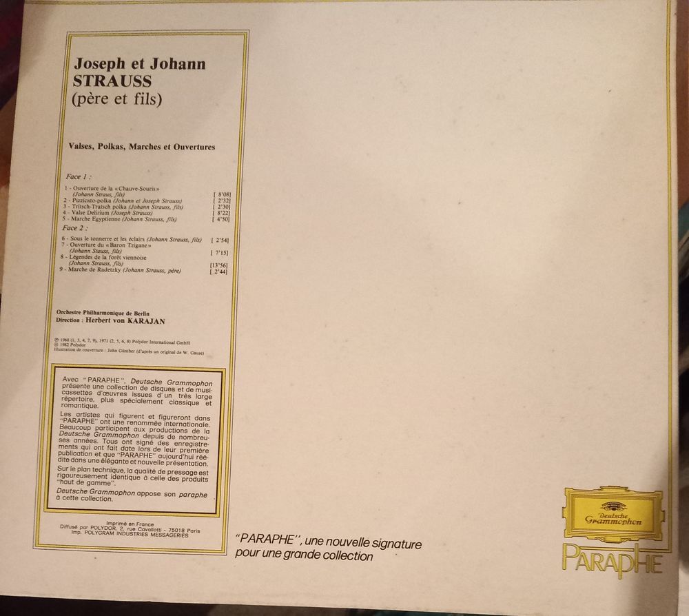 J. STRAUSS / VALSES.POLKAS.MARCHES.OUVERTURES./ DISQUE 33 TO CD et vinyles