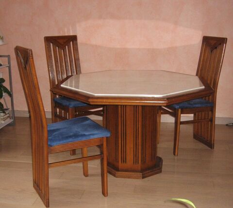 table octogonale en orme massif et marbre blanc de carrare 800 Saint-Martin-d'H�res (38)
