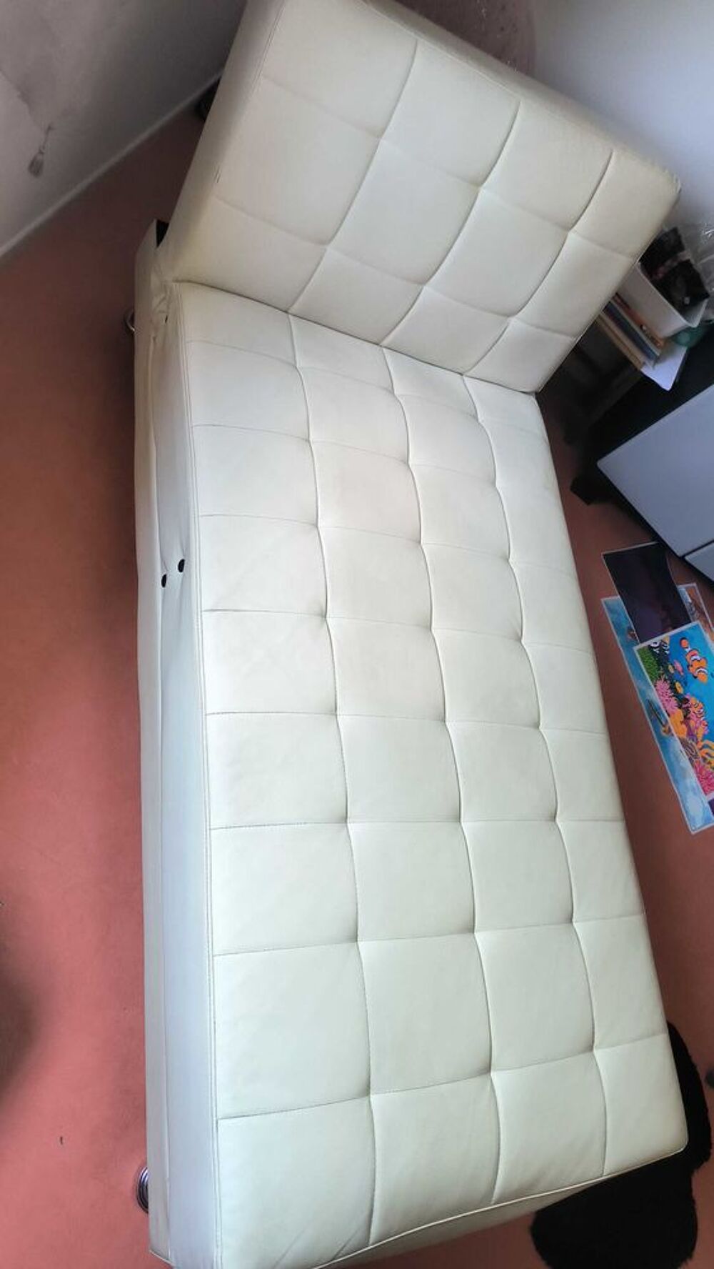 pas d'envoi bout de canap&eacute; semi cuir blanc Meubles