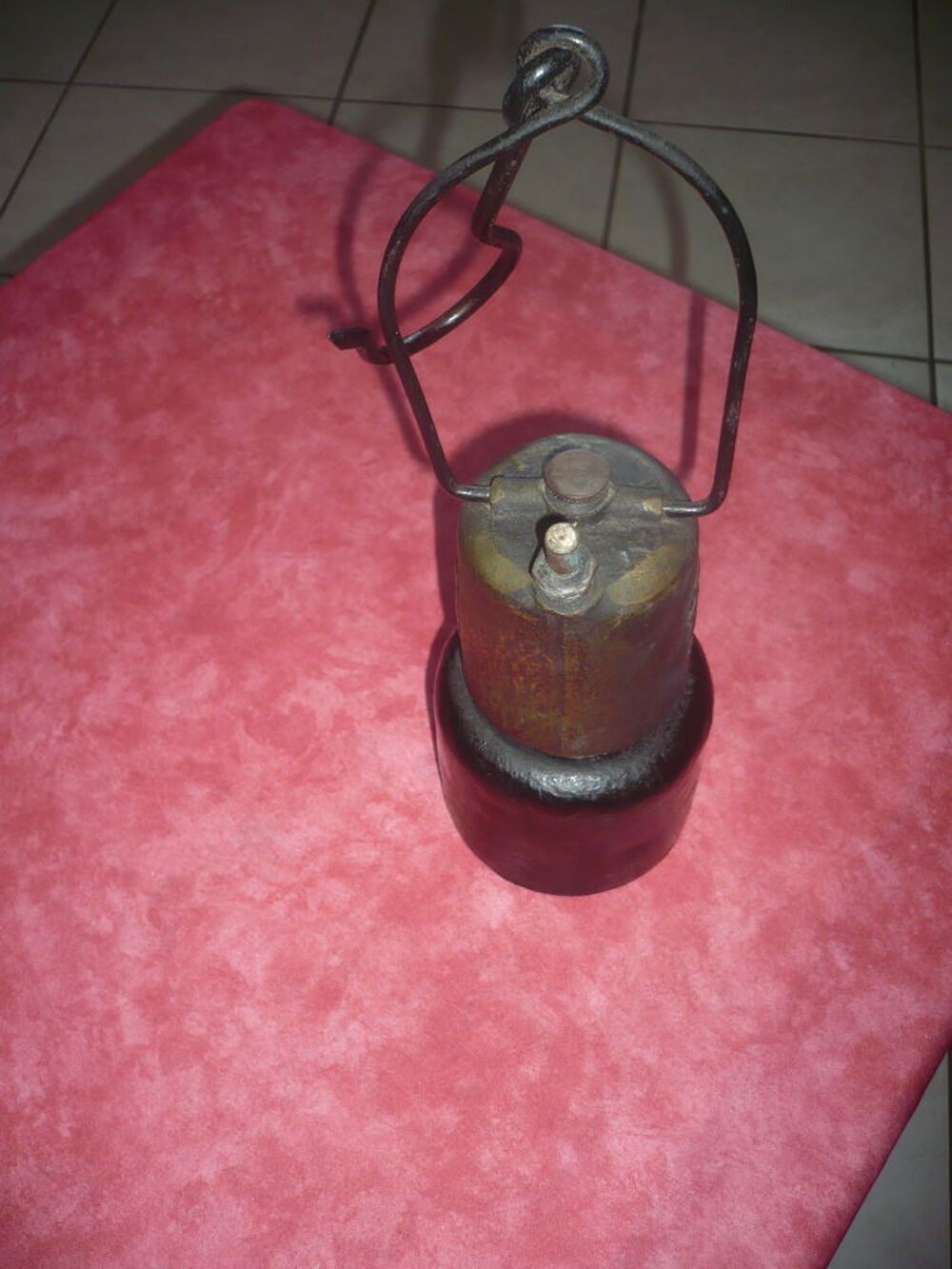 Ancienne lampe de mineur brevet&eacute; SGDS 