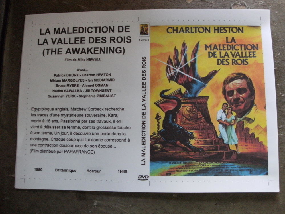 Film : " La malediction de la vallee des rois " DVD et blu-ray
