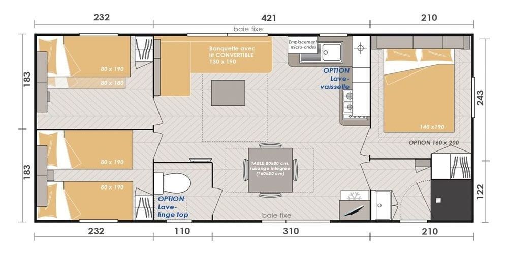   Mobil Home 3 Chambres Aquitaine, Saint-Julien-en-Born (40170)