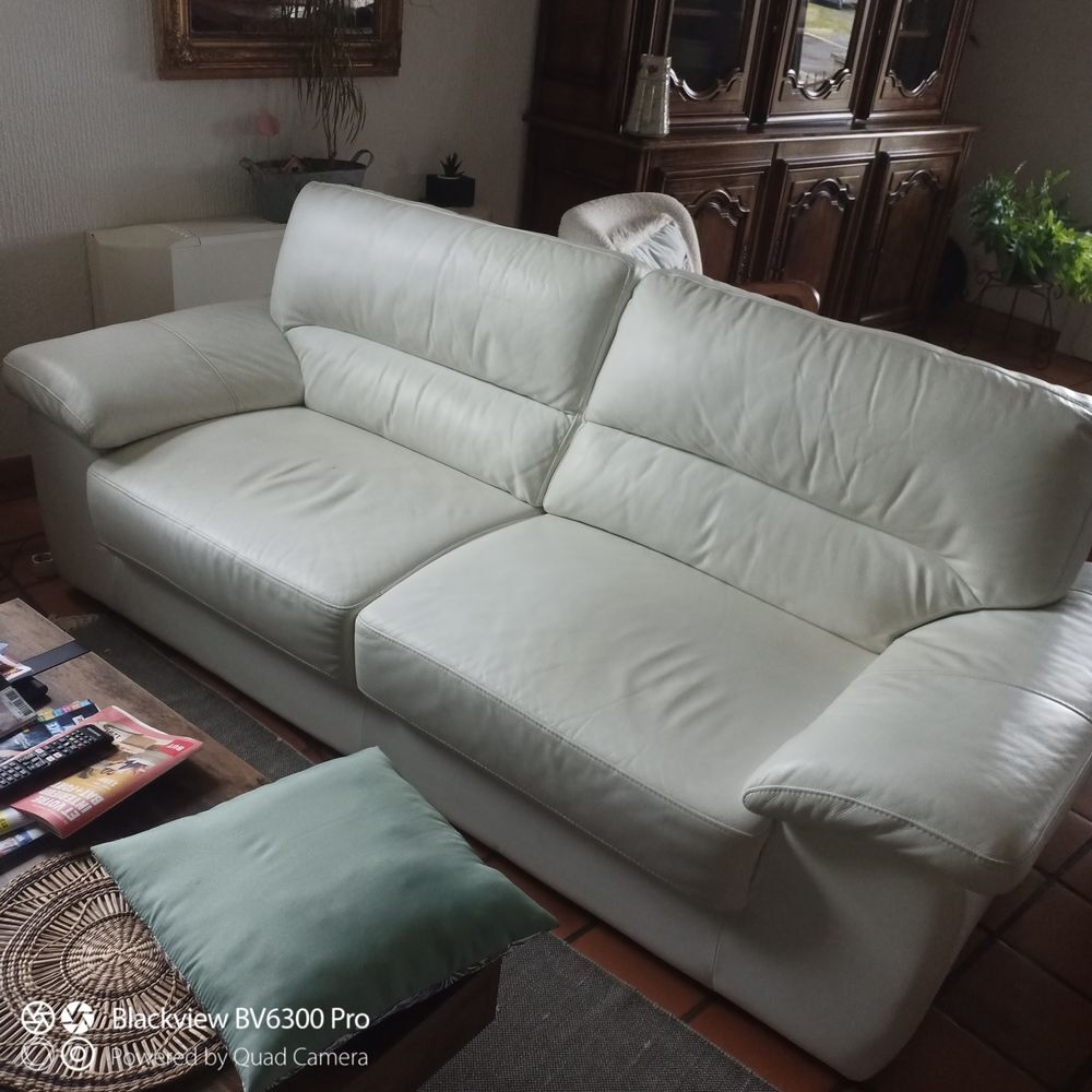 Canap&eacute; cuir blanc Meubles