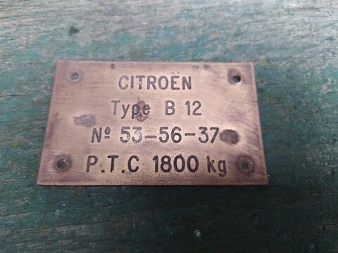 Ancienne Plaque Immatriculation Automobile Citroën Type B12 45 Loches (37)