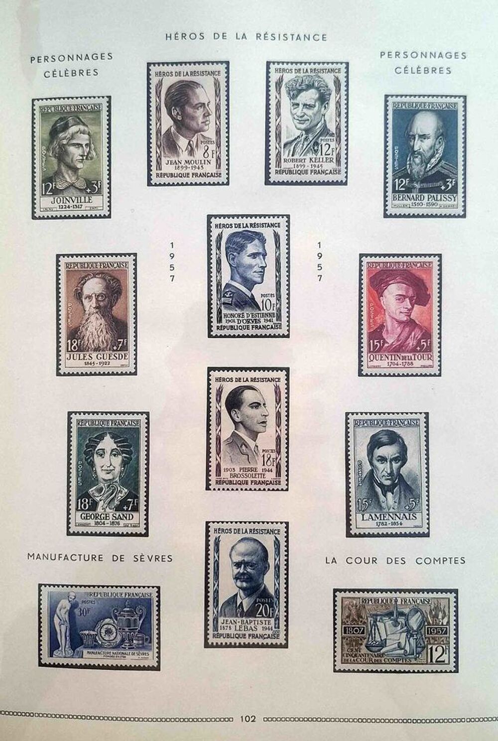 S&eacute;rie de timbres de collection de France G12 