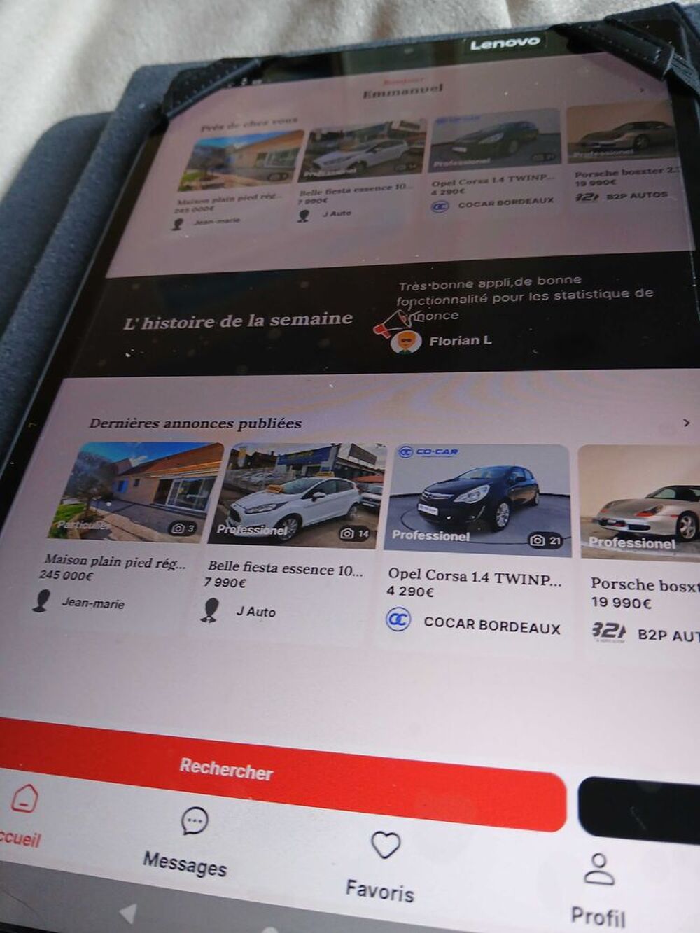 Tablette Lenovo 10 pouces 1 avec folio Téléphones et tablettes