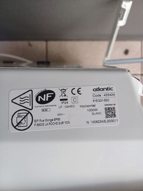 Radiateur atlantic 1000w lectrique 80 Anglet (64)