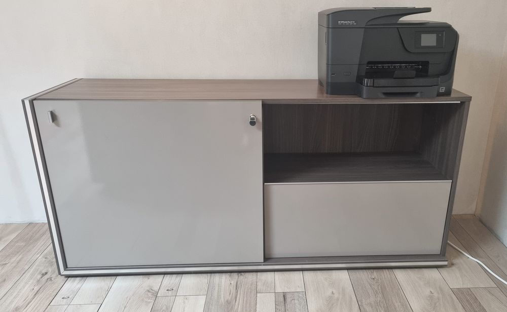 Bureau d'angle + enfilade + caisson 3 tiroirs &agrave; roulette Meubles