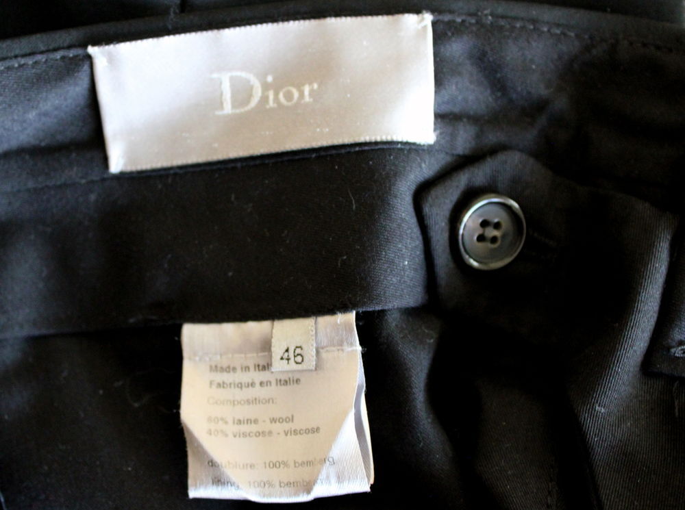 Pantalon satin noir DIOR T.46 Fr Vêtements