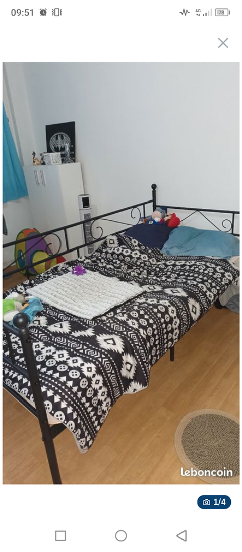 Lit banquette 1 personne avec matelas 60 Cambrai (59)