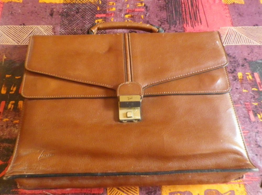 CARTABLE MARRON VINTAGE TEXIER Maroquinerie