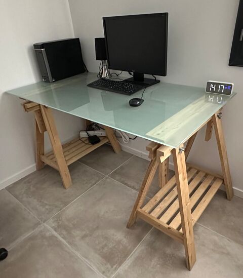 Plateau de Travail en Verre Tremp, 140 x 72 10 Saint-Brs (34)