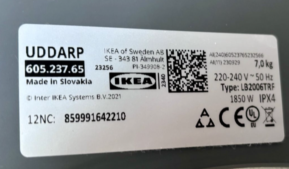 Lave-linge UDDARP IKEA Electroménager